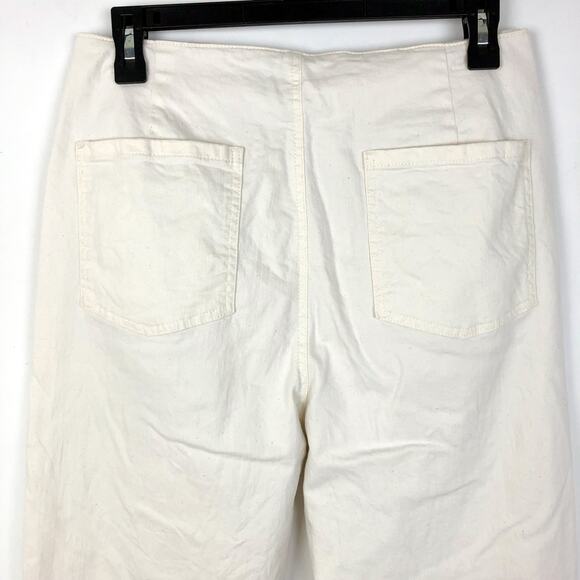 EILEEN FISHER Womens Denim Pants 6 Cream Organic Cotton Taper Natural Easy Fit - Picture 7 of 10